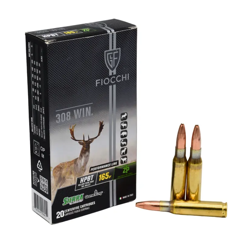 Imagem de Cx 20 Muni&ccedil;&otilde;es Fiocchi HPBT SGK 165gr 308Win.
