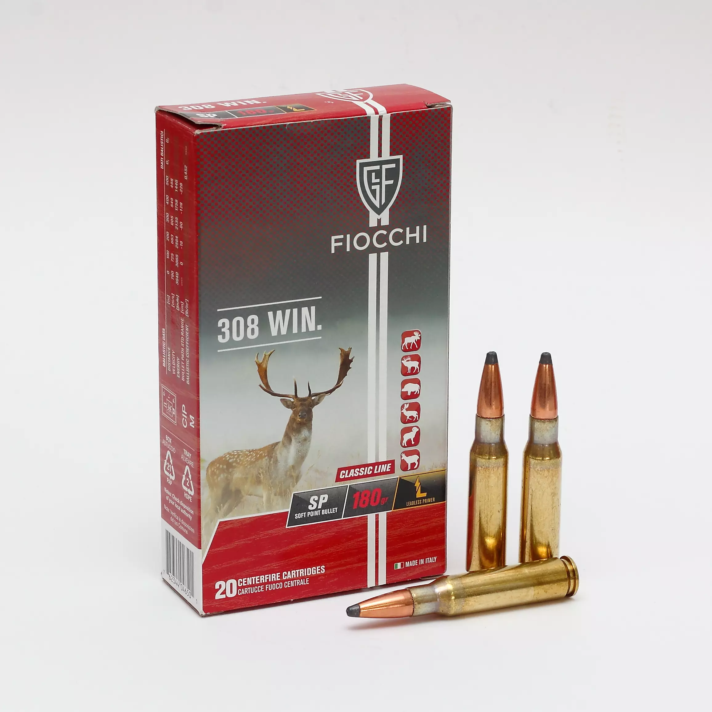 Imagem de Cx 20 Muni&ccedil;&otilde;es Fiocchi SP 180gr 308Win.