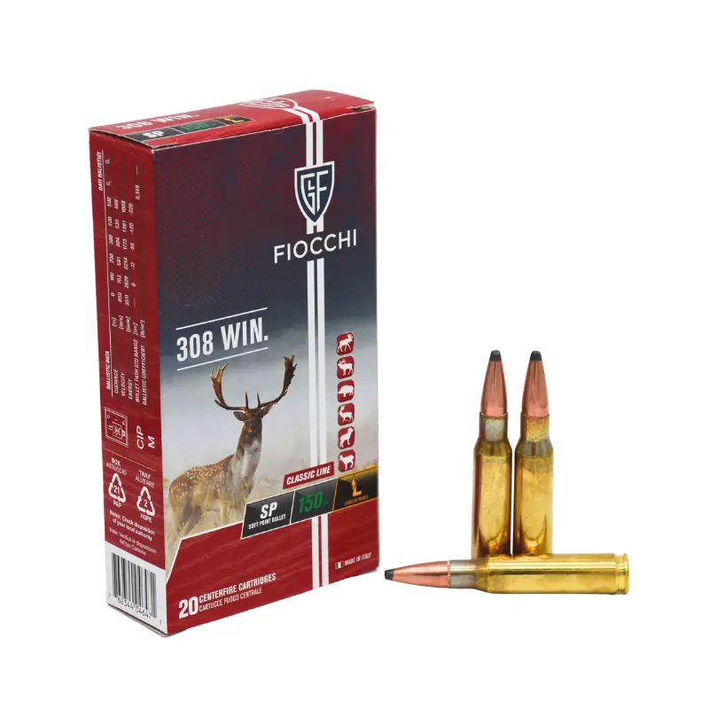 Imagem de Cx 20 Muni&ccedil;&otilde;es Fiocchi SP 150gr 308Win.