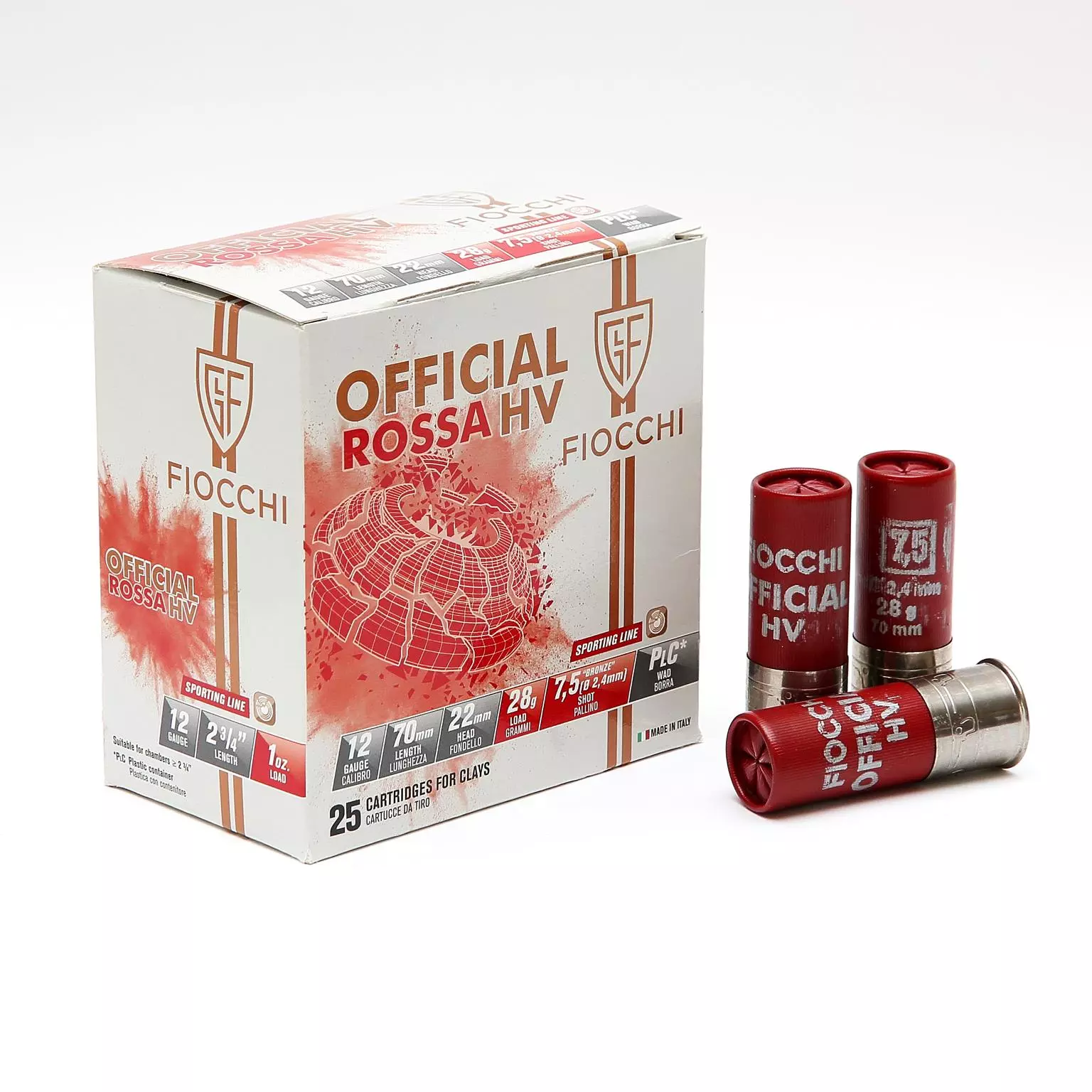 Imagem de Cx 25 Fiocchi Official Rossa HV 28gr