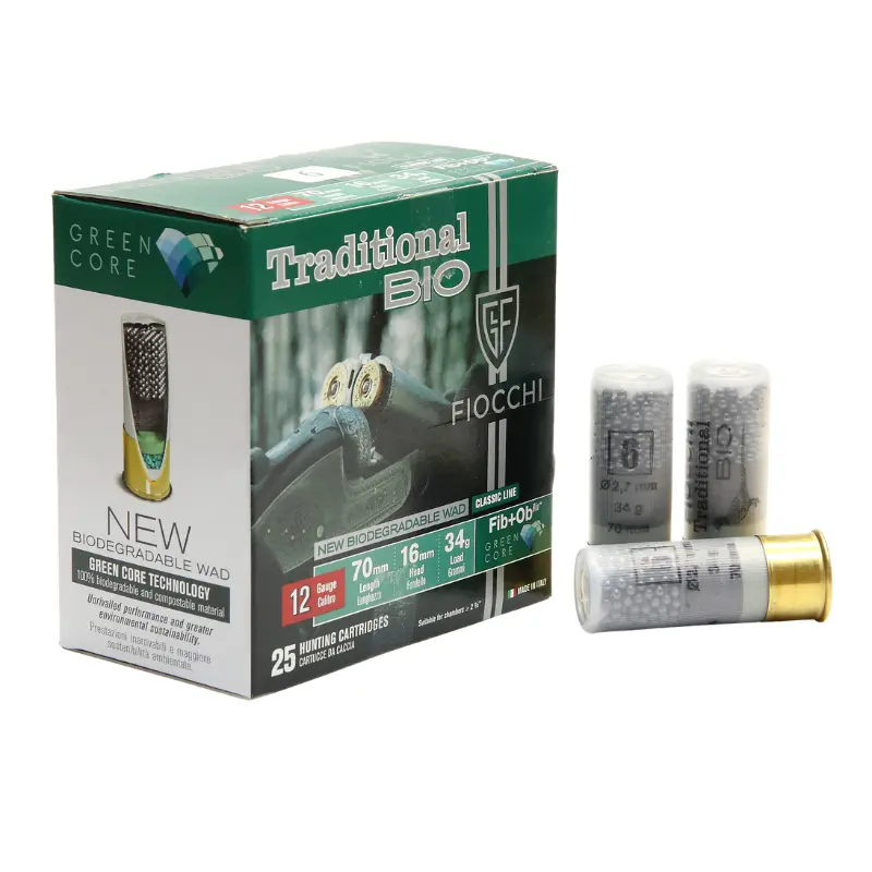Imagem de Cx 25 Fiocchi Tradicional Feltro Bio&nbsp;34gr&nbsp;12GA
