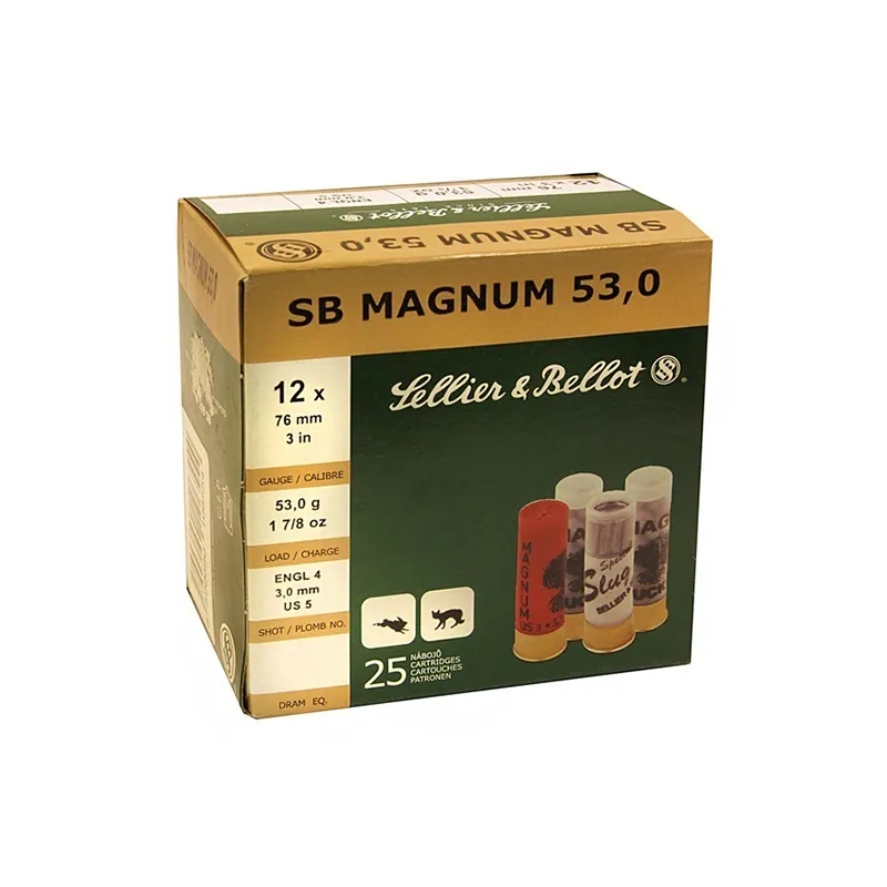 Imagem de Cx  25 Cartuchos Se.Bellot Magnum 53 G