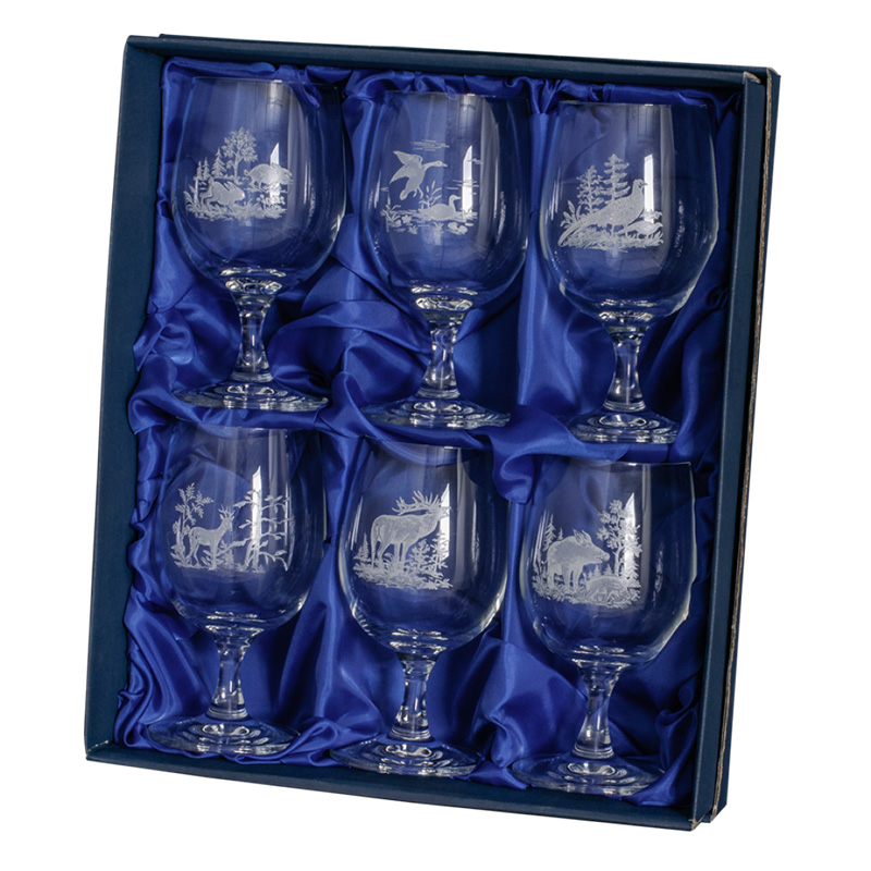 Imagem de Conjunto 6 copos vinho motivos ca&ccedil;a
