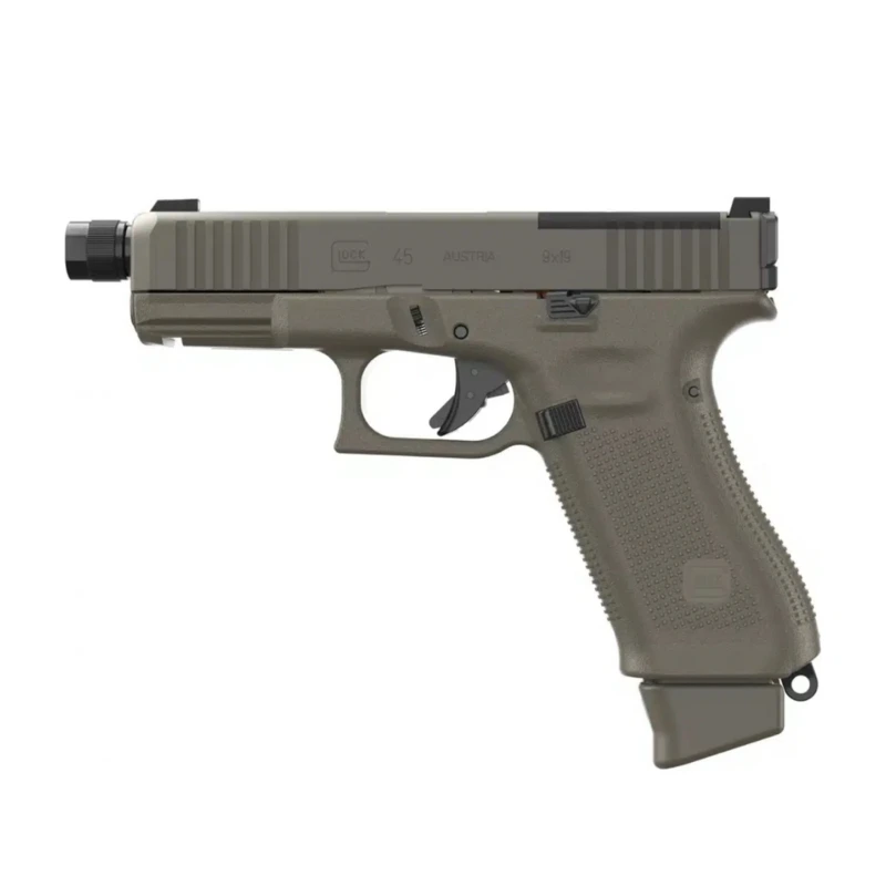 Imagem de Pistola Glock 45 Cal 9 MM Hunter Edition GEN5/MOS/FS Cano Roscado M13.5x1 left Green